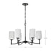 Chandelier Nuvo 60-8216 Liam - 6 Light Chandelier - Matte Black - White Opal Glass Nuvo
