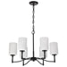 Chandelier Nuvo 60-8216 Liam - 6 Light Chandelier - Matte Black - White Opal Glass Nuvo