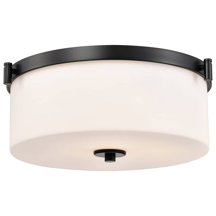 Flush Mount Nuvo 60-8217 Liam - 3 Light Flush Mount - Matte Black - White Opal Glass Nuvo
