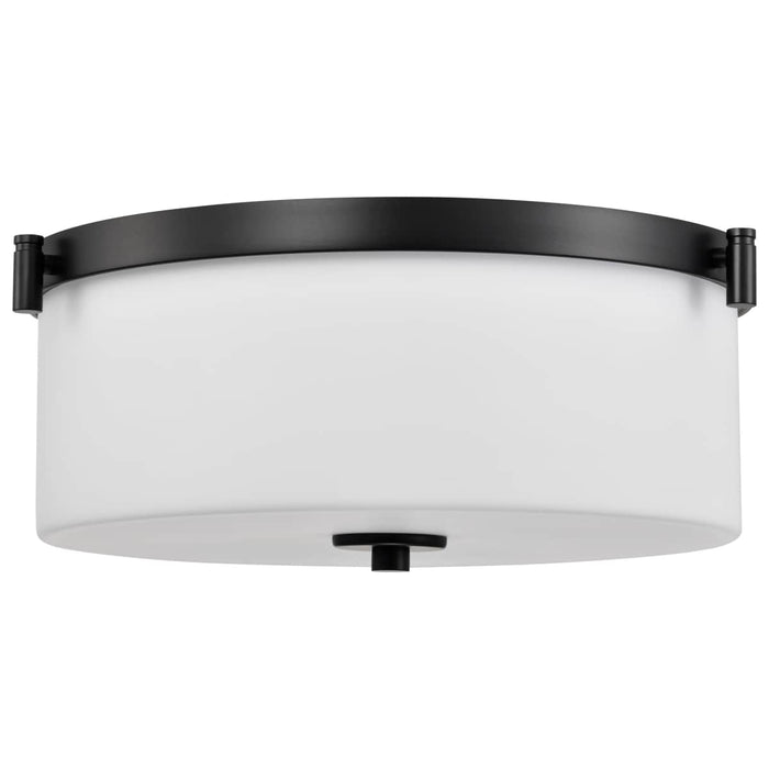 Flush Mount Nuvo 60-8217 Liam - 3 Light Flush Mount - Matte Black - White Opal Glass Nuvo