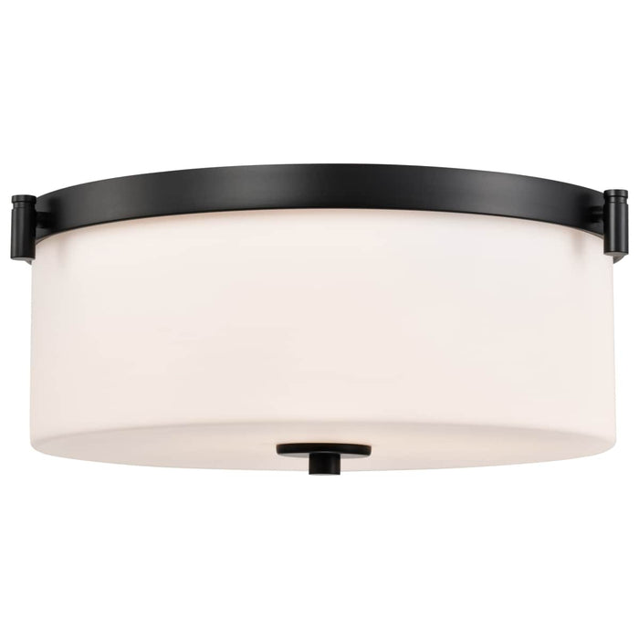 Flush Mount Nuvo 60-8217 Liam - 3 Light Flush Mount - Matte Black - White Opal Glass Nuvo