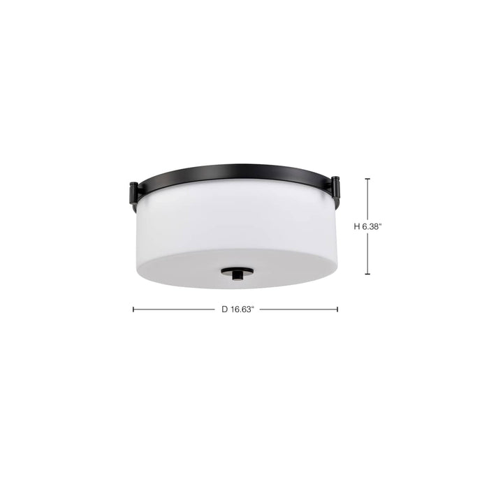 Flush Mount Nuvo 60-8217 Liam - 3 Light Flush Mount - Matte Black - White Opal Glass Nuvo