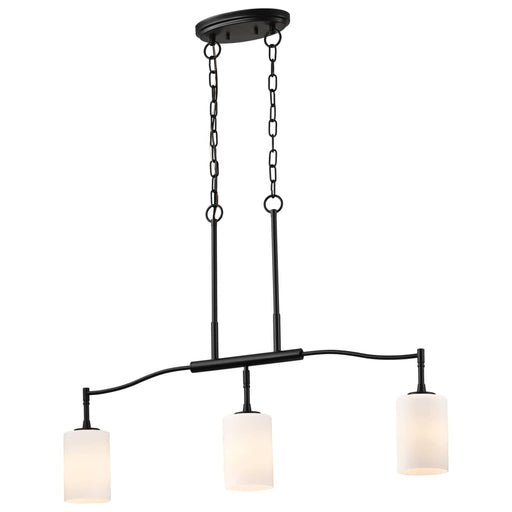 Pendant Nuvo 60-8218 Liam - 3 Light Island Pendant - Matte Black - White Opal Glass Nuvo