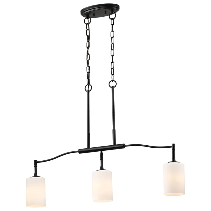 Pendant Nuvo 60-8218 Liam - 3 Light Island Pendant - Matte Black - White Opal Glass Nuvo