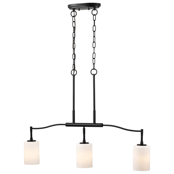Pendant Nuvo 60-8218 Liam - 3 Light Island Pendant - Matte Black - White Opal Glass Nuvo