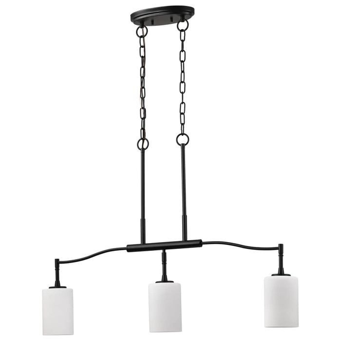 Pendant Nuvo 60-8218 Liam - 3 Light Island Pendant - Matte Black - White Opal Glass Nuvo