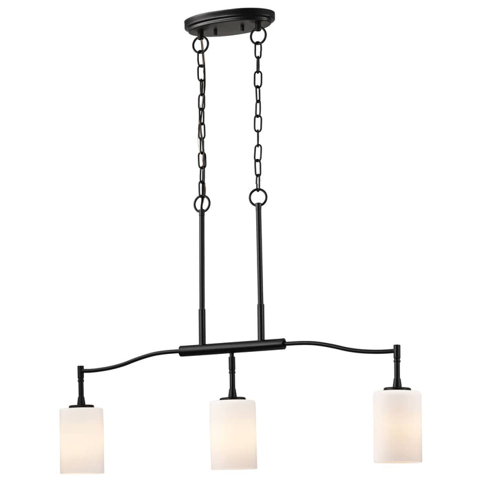 Pendant Nuvo 60-8218 Liam - 3 Light Island Pendant - Matte Black - White Opal Glass Nuvo