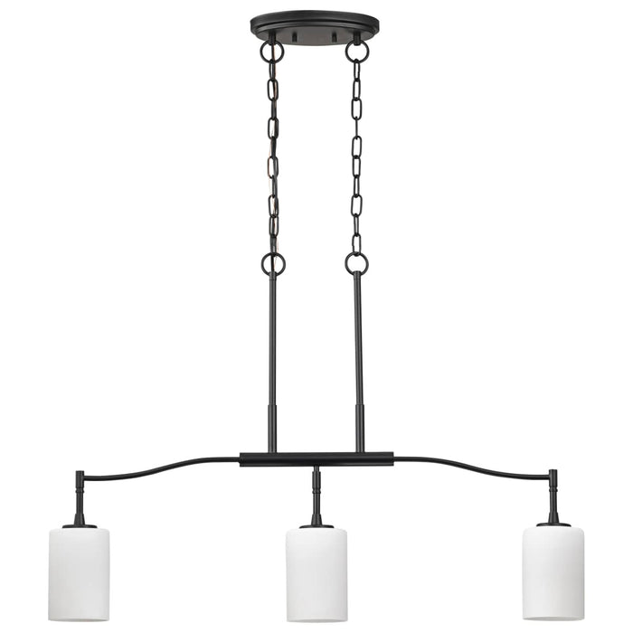 Pendant Nuvo 60-8218 Liam - 3 Light Island Pendant - Matte Black - White Opal Glass Nuvo