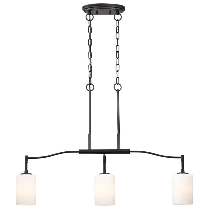 Pendant Nuvo 60-8218 Liam - 3 Light Island Pendant - Matte Black - White Opal Glass Nuvo