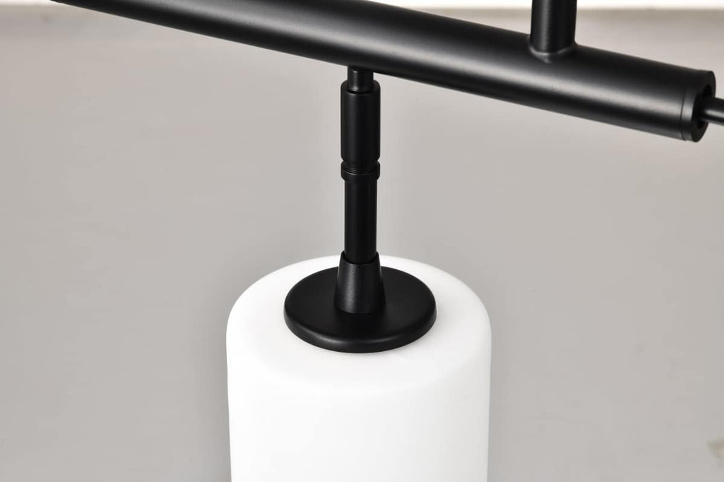 Pendant Nuvo 60-8218 Liam - 3 Light Island Pendant - Matte Black - White Opal Glass Nuvo