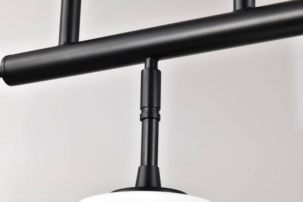 Pendant Nuvo 60-8218 Liam - 3 Light Island Pendant - Matte Black - White Opal Glass Nuvo