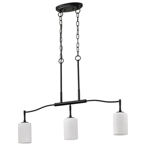 Pendant Nuvo 60-8218 Liam - 3 Light Island Pendant - Matte Black - White Opal Glass Nuvo