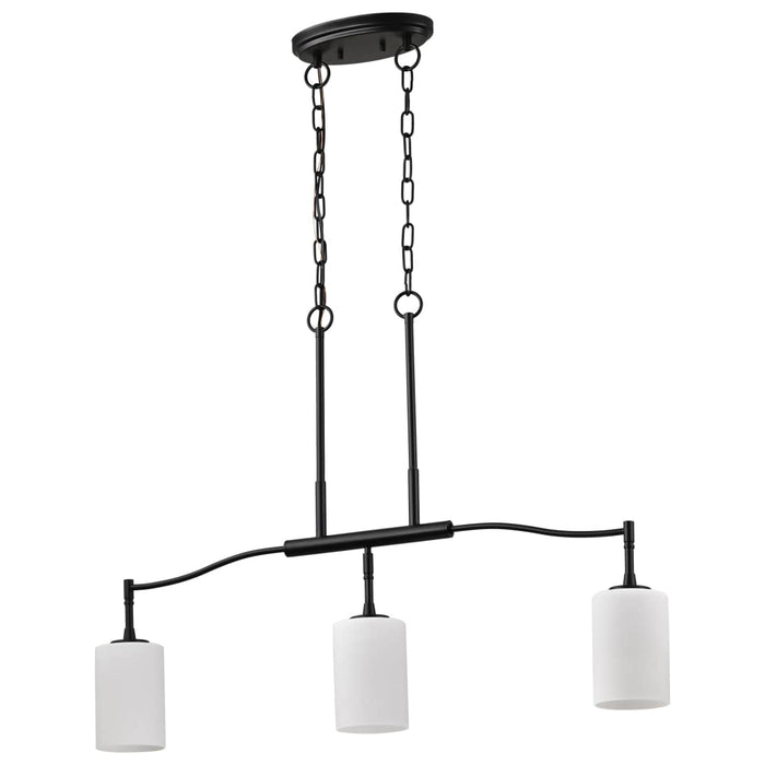 Pendant Nuvo 60-8218 Liam - 3 Light Island Pendant - Matte Black - White Opal Glass Nuvo