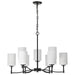 Chandelier Nuvo 60-8219 Liam - 9 Light Chandelier - Matte Black - White Opal Glass Nuvo