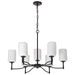 Chandelier Nuvo 60-8219 Liam - 9 Light Chandelier - Matte Black - White Opal Glass Nuvo