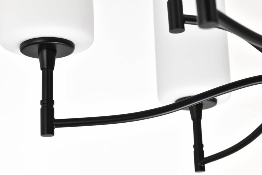 Chandelier Nuvo 60-8219 Liam - 9 Light Chandelier - Matte Black - White Opal Glass Nuvo
