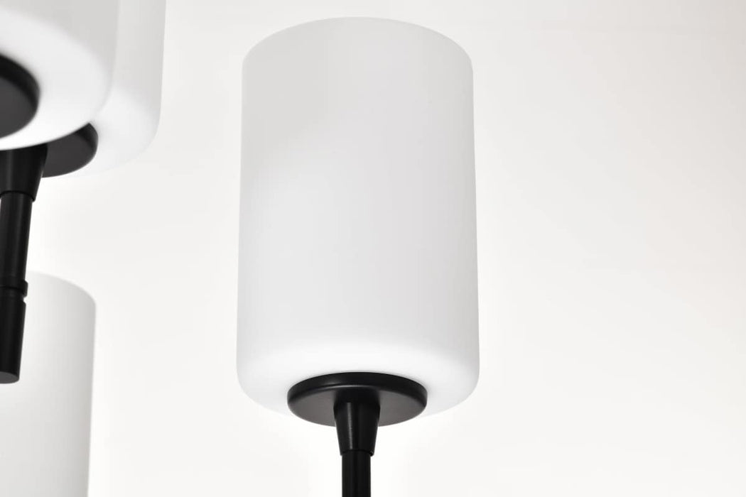 Chandelier Nuvo 60-8219 Liam - 9 Light Chandelier - Matte Black - White Opal Glass Nuvo