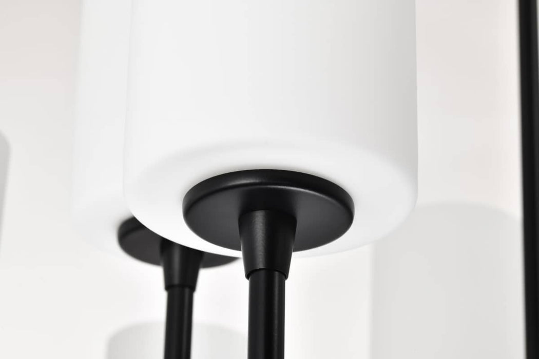 Chandelier Nuvo 60-8219 Liam - 9 Light Chandelier - Matte Black - White Opal Glass Nuvo