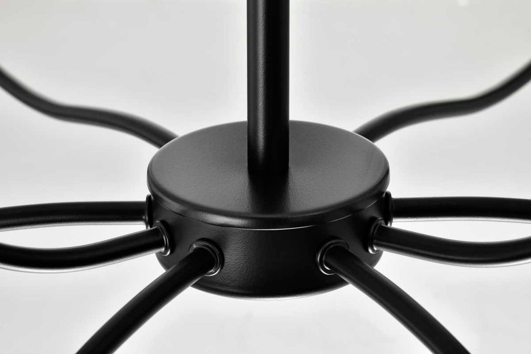 Chandelier Nuvo 60-8219 Liam - 9 Light Chandelier - Matte Black - White Opal Glass Nuvo
