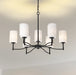 Chandelier Nuvo 60-8219 Liam - 9 Light Chandelier - Matte Black - White Opal Glass Nuvo
