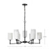 Chandelier Nuvo 60-8219 Liam - 9 Light Chandelier - Matte Black - White Opal Glass Nuvo