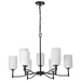 Chandelier Nuvo 60-8219 Liam - 9 Light Chandelier - Matte Black - White Opal Glass Nuvo