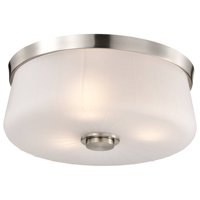 Flush Mount Nuvo 60-8220 Lune - 3 Light Flush Mount - Brushed Nickel Finish - Etched White Glass Nuvo