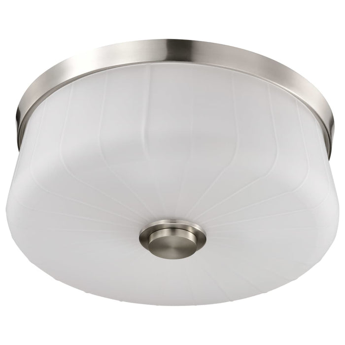 Flush Mount Nuvo 60-8220 Lune - 3 Light Flush Mount - Brushed Nickel Finish - Etched White Glass Nuvo