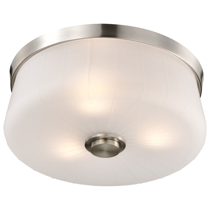 Flush Mount Nuvo 60-8220 Lune - 3 Light Flush Mount - Brushed Nickel Finish - Etched White Glass Nuvo