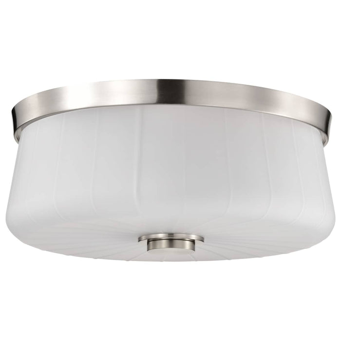 Flush Mount Nuvo 60-8220 Lune - 3 Light Flush Mount - Brushed Nickel Finish - Etched White Glass Nuvo