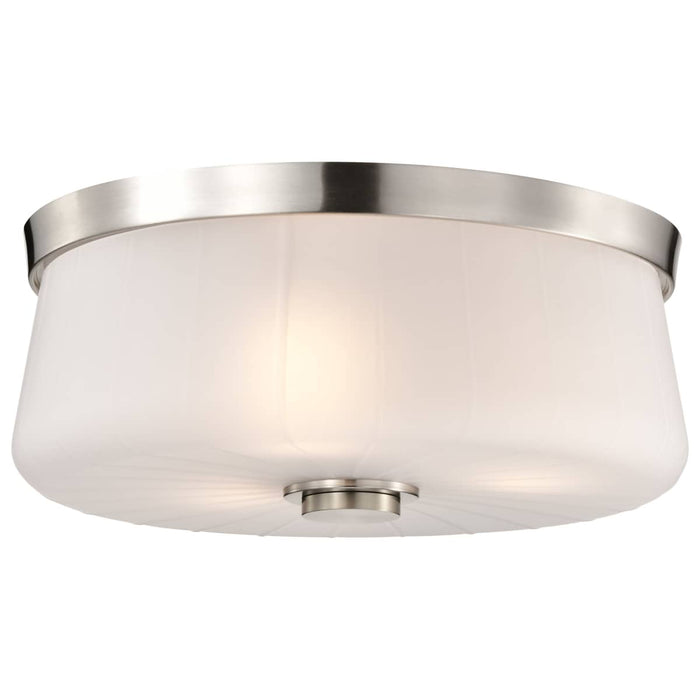 Flush Mount Nuvo 60-8220 Lune - 3 Light Flush Mount - Brushed Nickel Finish - Etched White Glass Nuvo