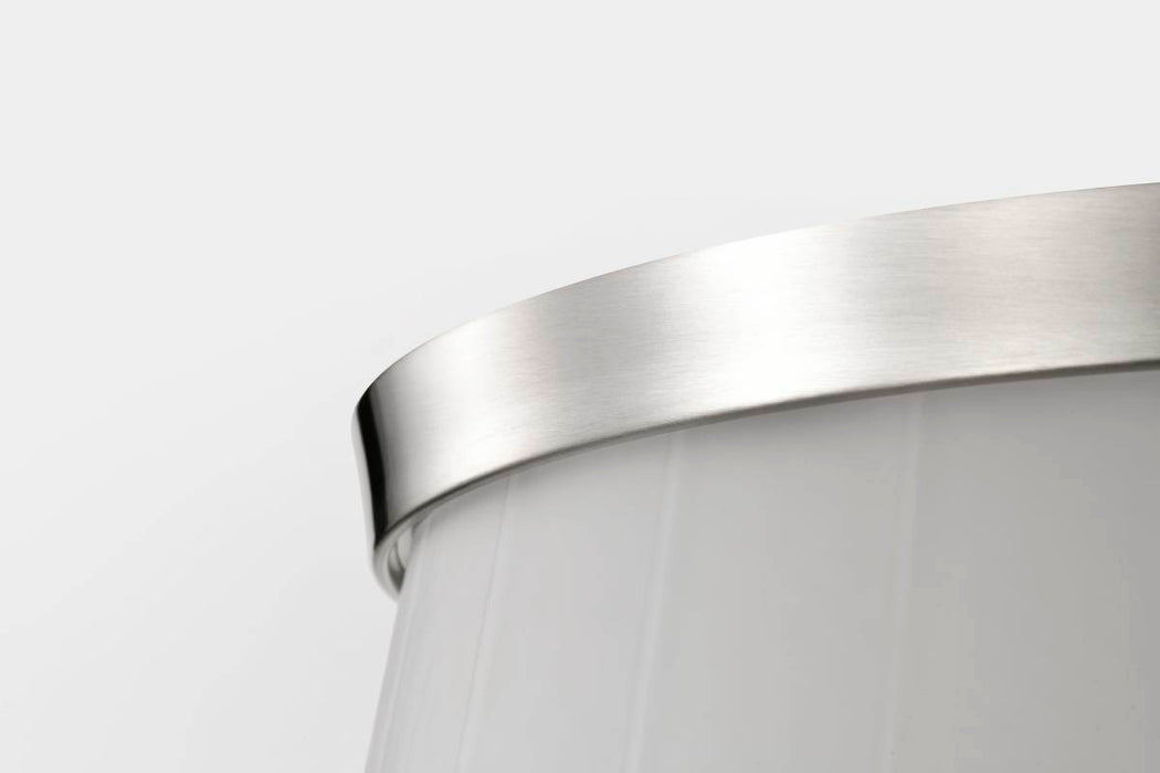 Flush Mount Nuvo 60-8220 Lune - 3 Light Flush Mount - Brushed Nickel Finish - Etched White Glass Nuvo