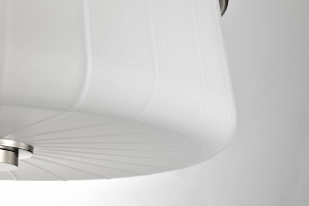 Flush Mount Nuvo 60-8220 Lune - 3 Light Flush Mount - Brushed Nickel Finish - Etched White Glass Nuvo