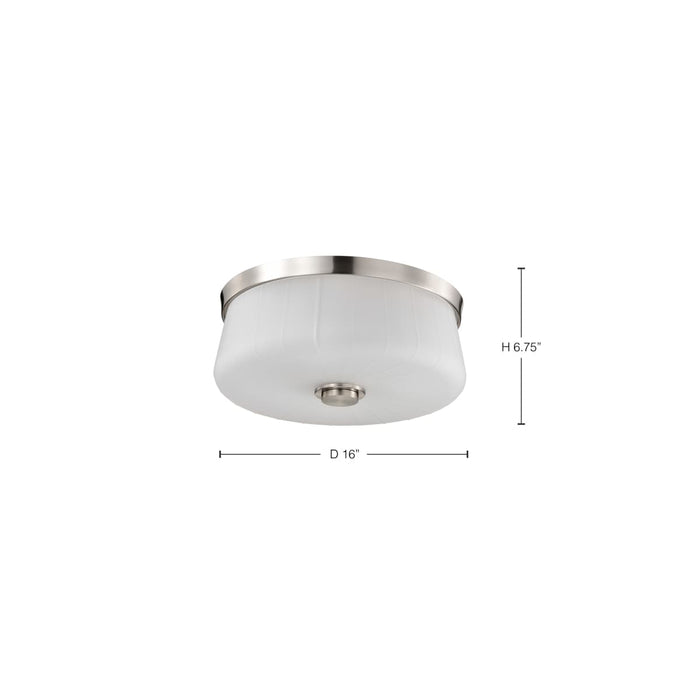 Flush Mount Nuvo 60-8220 Lune - 3 Light Flush Mount - Brushed Nickel Finish - Etched White Glass Nuvo
