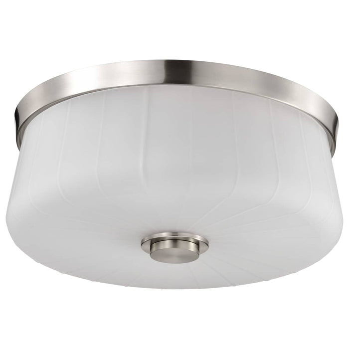Flush Mount Nuvo 60-8220 Lune - 3 Light Flush Mount - Brushed Nickel Finish - Etched White Glass Nuvo