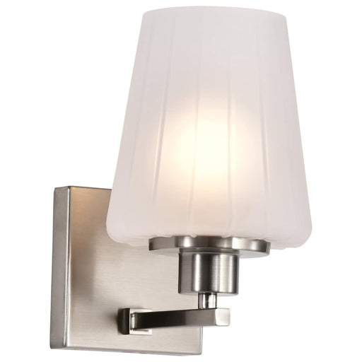 Vanity Nuvo 60-8221 Lune - 1 Light Vanity - Brushed Nickel Finish - Etched White Glass Nuvo