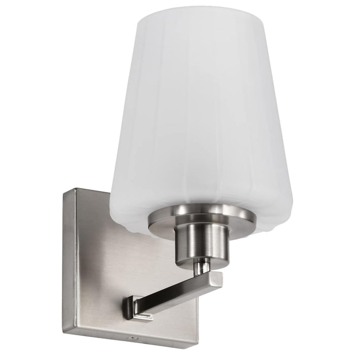 Vanity Nuvo 60-8221 Lune - 1 Light Vanity - Brushed Nickel Finish - Etched White Glass Nuvo