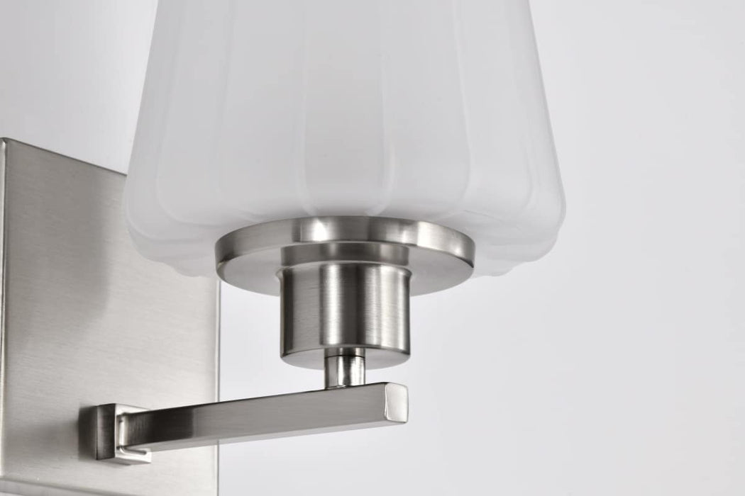 Vanity Nuvo 60-8221 Lune - 1 Light Vanity - Brushed Nickel Finish - Etched White Glass Nuvo