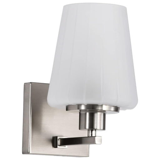 Vanity Nuvo 60-8221 Lune - 1 Light Vanity - Brushed Nickel Finish - Etched White Glass Nuvo