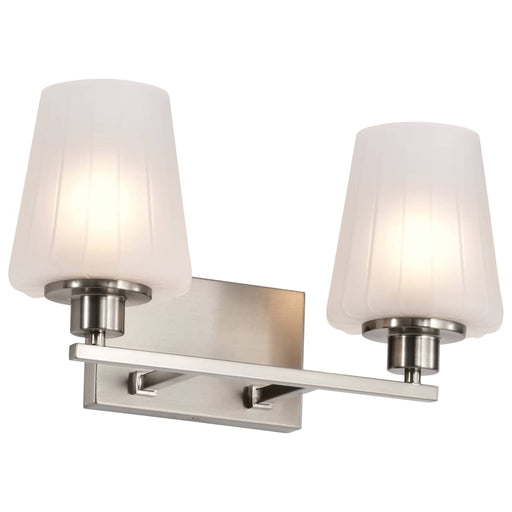 Vanity Nuvo 60-8222 Lune - 2 Light Vanity - Brushed Nickel Finish - Etched White Glass Nuvo