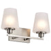 Vanity Nuvo 60-8222 Lune - 2 Light Vanity - Brushed Nickel Finish - Etched White Glass Nuvo