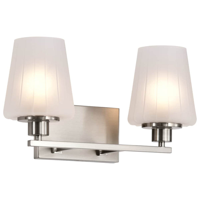 Vanity Nuvo 60-8222 Lune - 2 Light Vanity - Brushed Nickel Finish - Etched White Glass Nuvo