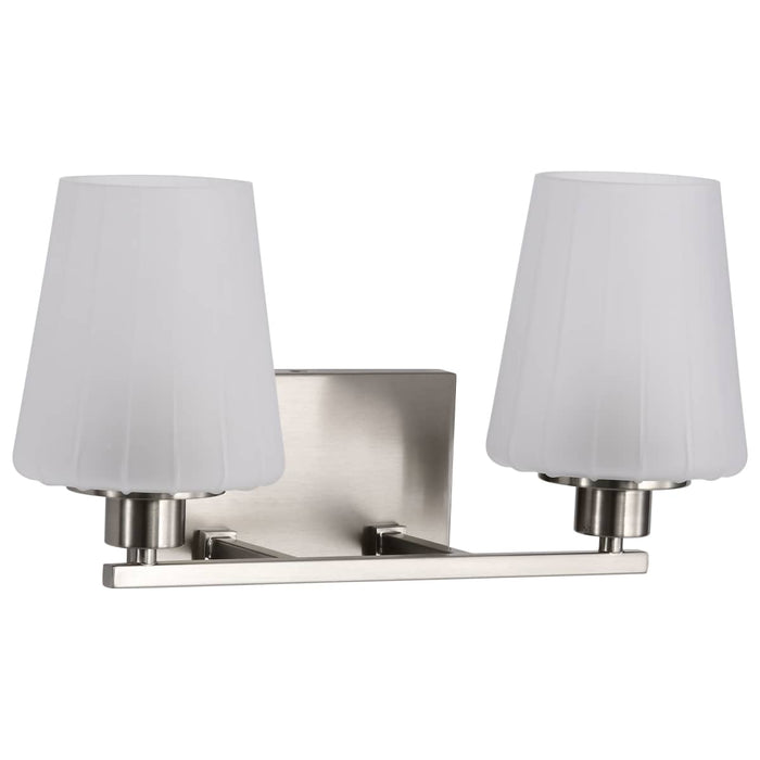 Vanity Nuvo 60-8222 Lune - 2 Light Vanity - Brushed Nickel Finish - Etched White Glass Nuvo