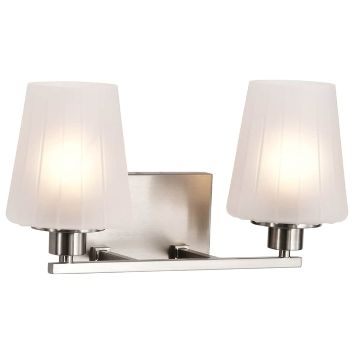Vanity Nuvo 60-8222 Lune - 2 Light Vanity - Brushed Nickel Finish - Etched White Glass Nuvo