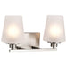 Vanity Nuvo 60-8222 Lune - 2 Light Vanity - Brushed Nickel Finish - Etched White Glass Nuvo