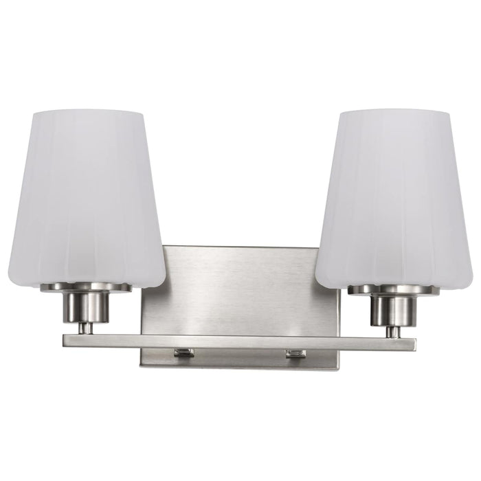 Vanity Nuvo 60-8222 Lune - 2 Light Vanity - Brushed Nickel Finish - Etched White Glass Nuvo