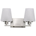 Vanity Nuvo 60-8222 Lune - 2 Light Vanity - Brushed Nickel Finish - Etched White Glass Nuvo