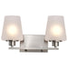 Vanity Nuvo 60-8222 Lune - 2 Light Vanity - Brushed Nickel Finish - Etched White Glass Nuvo
