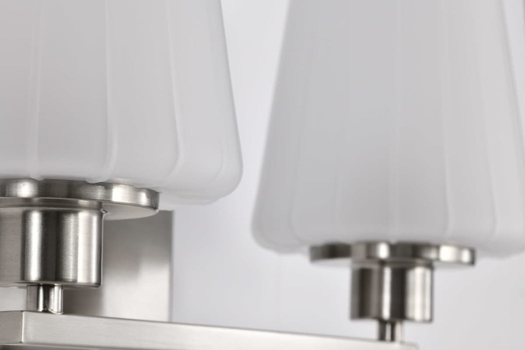 Vanity Nuvo 60-8222 Lune - 2 Light Vanity - Brushed Nickel Finish - Etched White Glass Nuvo