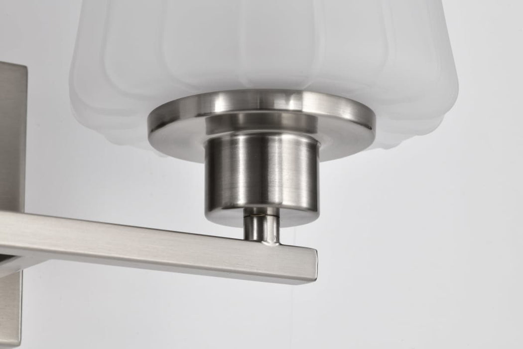 Vanity Nuvo 60-8222 Lune - 2 Light Vanity - Brushed Nickel Finish - Etched White Glass Nuvo